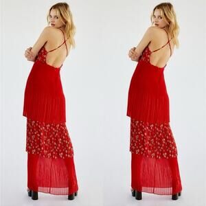 Free People Red and Orange Maxi Dress